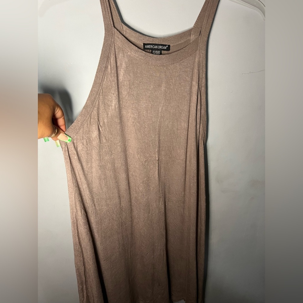 American Dream Taupe Sleeveless Top